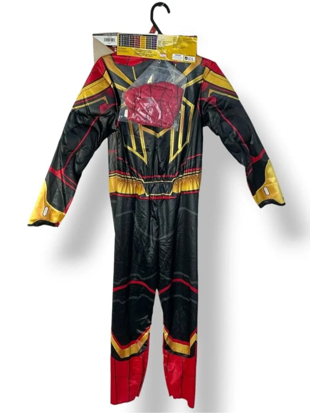 Spiderman Costume Jumpsuit With Fabric Mask NEW Halloween Set Kids Boys Medium 8